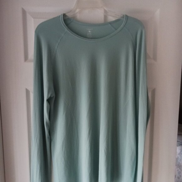 Athletic Works Women's Top Size XXL Green Long Sleeve Crew Neck Stretch T-shirt - Picture 1 of 9